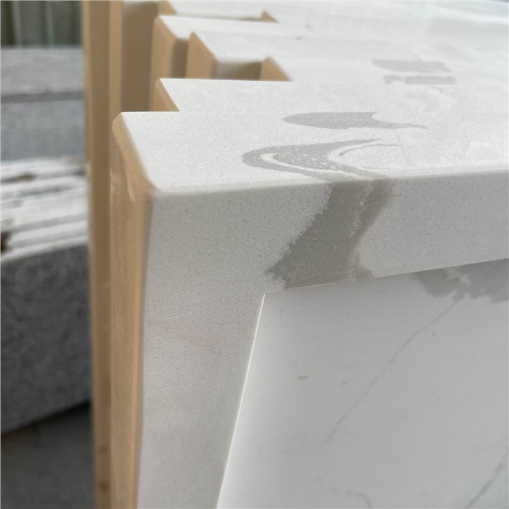Calacatta White Quartz Kitchen Countertops