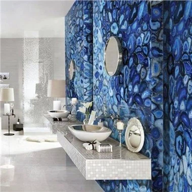 Beautiful Natural Luxury Decoration Polished Blue Agate Marble Stone