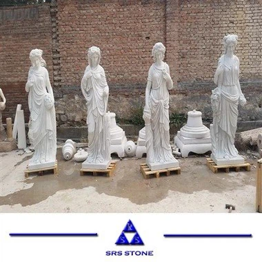 Обнаженные статуи в натуральную величину Белая мраморная статуя Статуя женщины