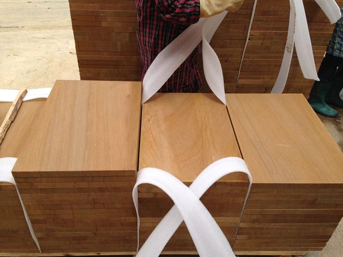 Yellow Wood Grain Sandstone Tile/Slab For Paving