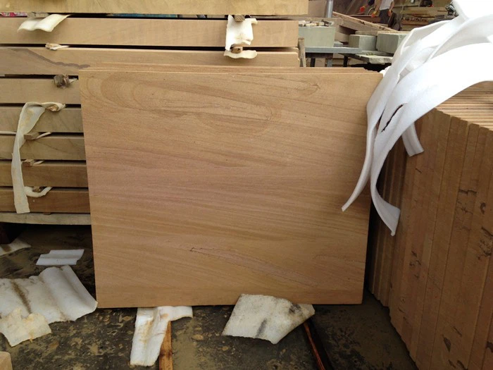 Yellow Wood Grain Sandstone Tile/Slab For Paving